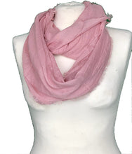 Load image into Gallery viewer, Pink plain snood with frayed edge
