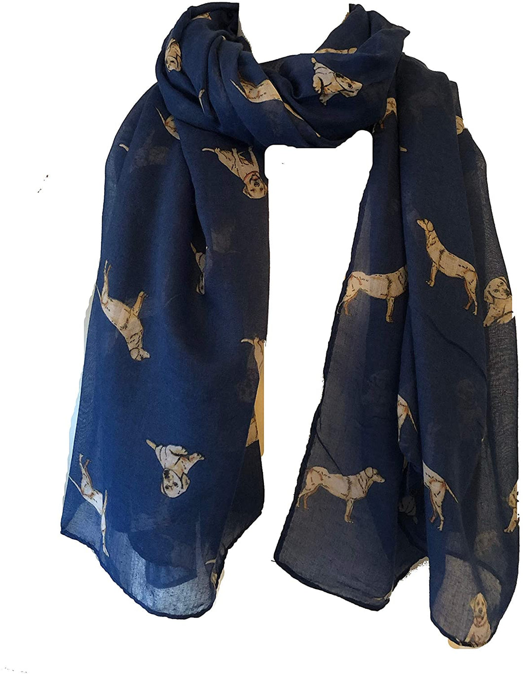 Golden Labrador Retriever ladies dog long scarf/wrap. Great for presents/gifts for retriever dog lovers.