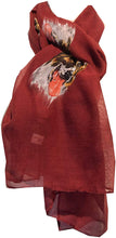 Load image into Gallery viewer, Ladies St bernard dog design long thick Scarf, great present/gifts (red)
