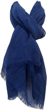 Load image into Gallery viewer, Pamper Yourself Now Royal Blue Plain Soft Long Scarf/wrap with Frayed Edge
