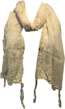 Load image into Gallery viewer, Pamper Yourself Now Cream Pretty lace Soft Long Scarf

