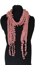 Load image into Gallery viewer, Pamper Yourself Now Pink Bobble lace Long Scarf
