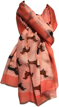 Load image into Gallery viewer, pink dachshund scarf for women
