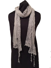 Load image into Gallery viewer, Pamper Yourself Now Grey Pretty lace Soft Long Scarf
