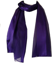 Load image into Gallery viewer, Plain Purple Faux Chiffon and Satin Style Striped Scarf Thin Pretty Scarf Great for Any Outfit
