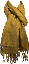 Load image into Gallery viewer, Plain Mustard Pashmina Style Scarf/wrap.
