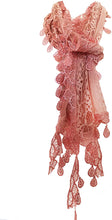 Load image into Gallery viewer, Pamper yourself Peach Leaf Lace Scarf
