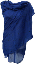 Load image into Gallery viewer, Navy with black baby penguins long soft scarf
