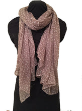 Load image into Gallery viewer, Pamper Yourself Now Beige with White Small Star Design Long Scarf
