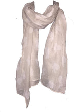 Load image into Gallery viewer, Pamper Yourself Now Brown with White Rabbits Scarf/wrap

