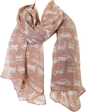 Load image into Gallery viewer, Peach Silhouette VW Campervan/Mini car Design Scarf Long Scarf
