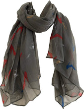 Load image into Gallery viewer, Pamper Yourself Now Grey high Heels Pattern Long Scarf, Soft Ladies Fashion London
