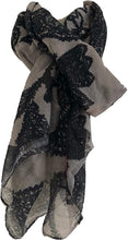 Load image into Gallery viewer, Pamper Yourself Now Beige with Black Paisley Pattern Long Scarf, Soft Ladies Fashion London
