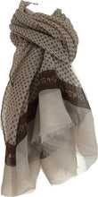 Load image into Gallery viewer, Pamper Yourself Now Light Brown Scarf with Dark Brown Spotty Scarves with Borders, Long, Soft, Pretty Scarf/Wrap
