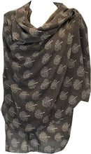 Load image into Gallery viewer, Pamper Yourself Now Dark Grey with White Mulberry Tree Design Ladies Fashion Scarves
