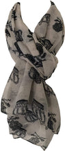 Load image into Gallery viewer, Pamper Yourself Now Beige with Black Skull and Crown Design Scarf/wrap
