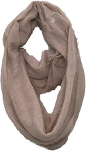 Load image into Gallery viewer, Plain beige snood with frayed edge
