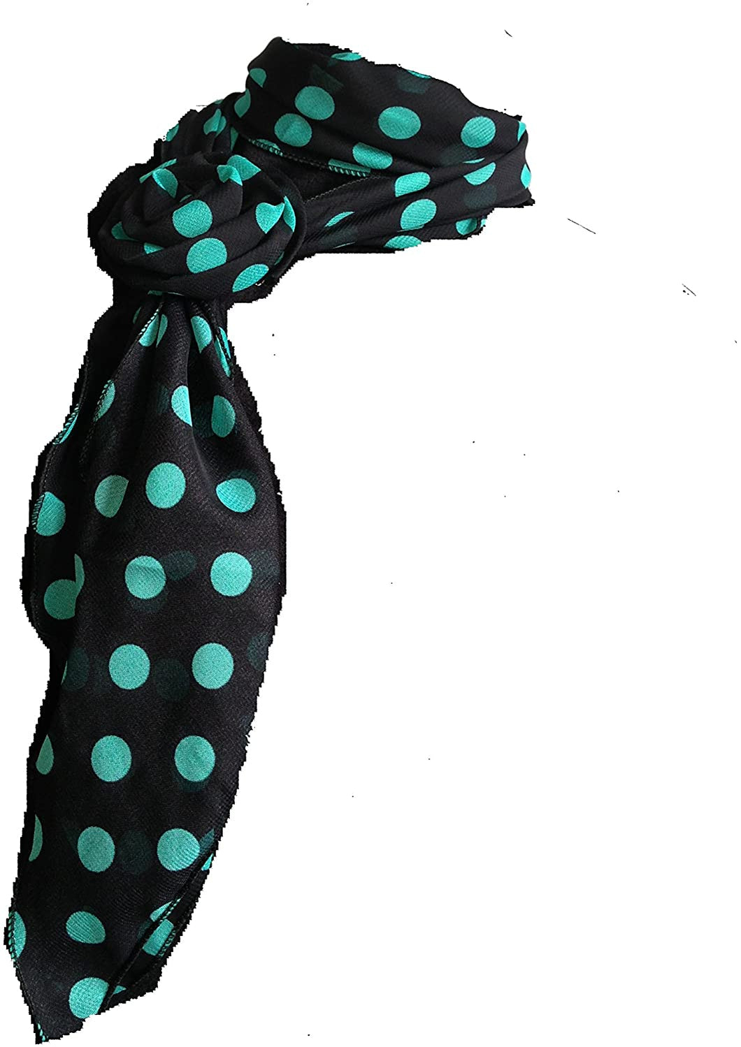 Pamper Yourself Now Black with Green Big spot Small Scarf with Clip