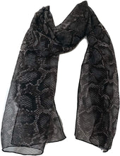 Load image into Gallery viewer, Brown/Grey Snake Skin Print Thin Chiffon Style Pretty Scarf Great for Any Outfit Lovely Gift
