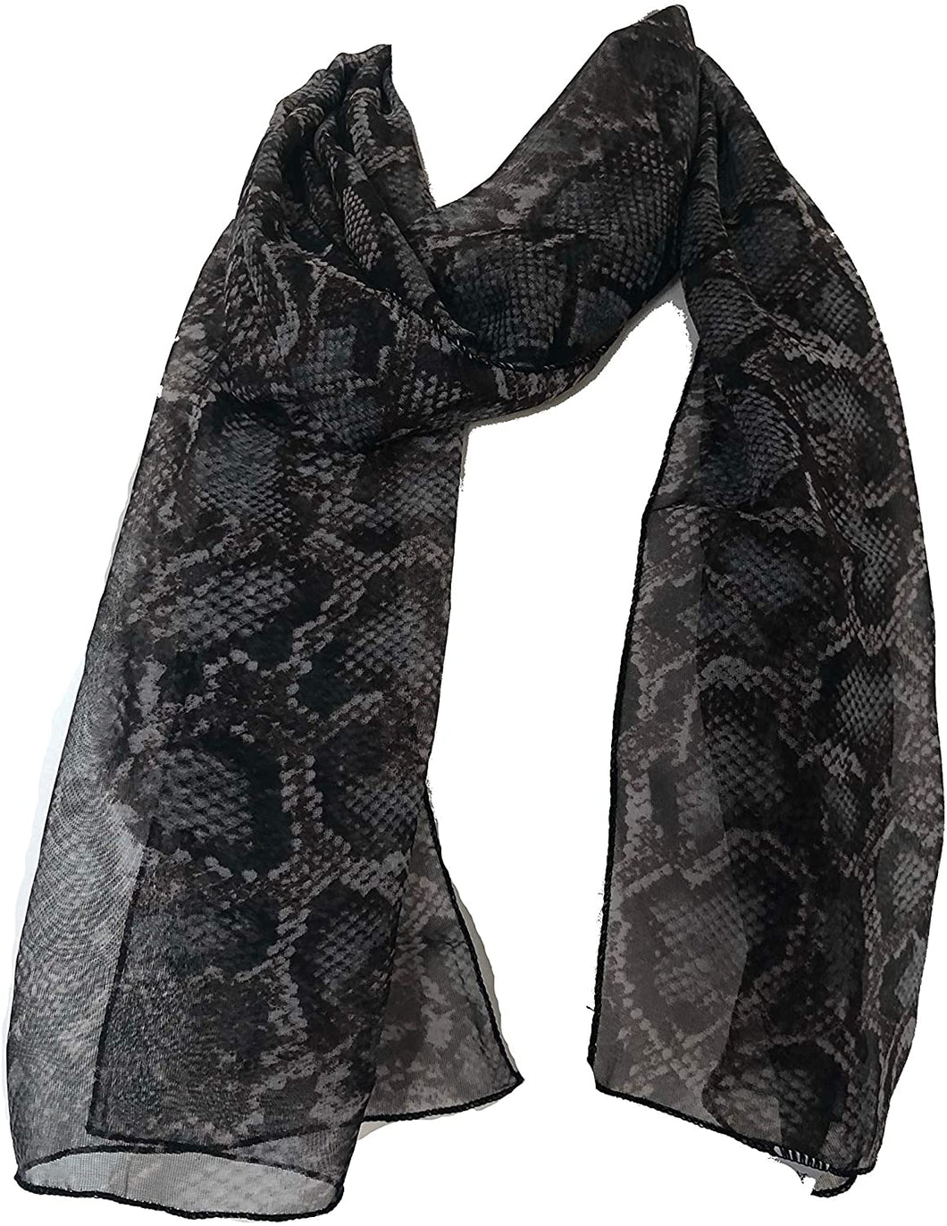 Brown/Grey Snake Skin Print Thin Chiffon Style Pretty Scarf Great for Any Outfit Lovely Gift