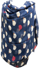 Load image into Gallery viewer, Pamper Yourself Now Blue with White and red Hedgehog Scarf, Great presnt/Gifts.
