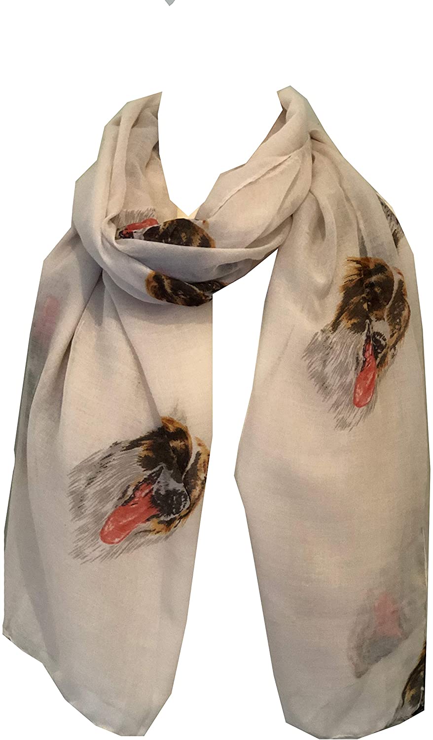 Ladies St bernard dog design long thick Scarf, great present/gifts (red)