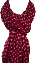 Load image into Gallery viewer, Pamper Yourself Now Deep Pink with White Small Spots Design Long Scarf
