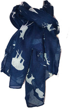 Load image into Gallery viewer, Pamper Yourself Now Dark Blue with White Deers and stag Print Scarves
