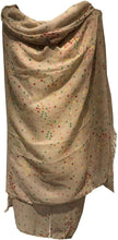 Load image into Gallery viewer, Pamper Yourself Now Light Brown with Multi Coloured dots Scarf/wrap
