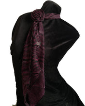 Load image into Gallery viewer, Pamper Yourself Now Black with Pink Small spot Small Scarf with Clip
