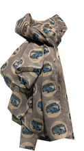 Load image into Gallery viewer, VW campervan design ladies long scarf, great for present/gifts. (grey)
