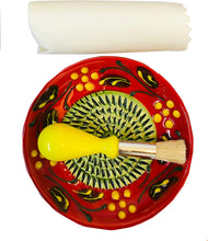 Load image into Gallery viewer, Red/Green Olive Design (7) Garlic and Ginger Grater Set with Brush and Peeler. A Must for Every Foodie who Loves to Cook.
