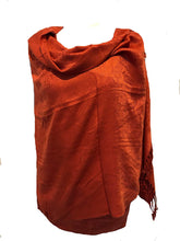 Load image into Gallery viewer, Plain Burnt orange Pashmina Style Scarf/wrap.

