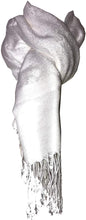 Load image into Gallery viewer, White Pashmina Style Scarf, Lovely Soft - Lovely Summer wrap, Fantastic Gift

