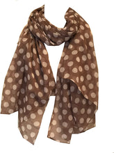 Load image into Gallery viewer, Pamper Yourself Now Light Brown with White Big spot Scarf/wrap
