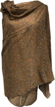 Load image into Gallery viewer, Pamper Yourself Now Dark Brown with Multi Coloured dots Scarf/wrap
