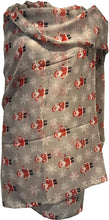 Load image into Gallery viewer, Pamper Yourself Now Grey Father Christmas Ladies Scarf
