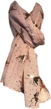 Load image into Gallery viewer, Pamper Yourself Now Pink with Gold Fairy Design Long Scarf/wrap
