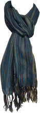 Load image into Gallery viewer, Pamper Yourself Now Blue Multi Coloured Striped Ladies Scarf/wrap
