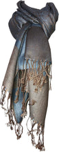 Load image into Gallery viewer, Light Blue with Camel Slightly Patterned Pashmina Style Scarf, Lovely Soft - Lovely Summer wrap

