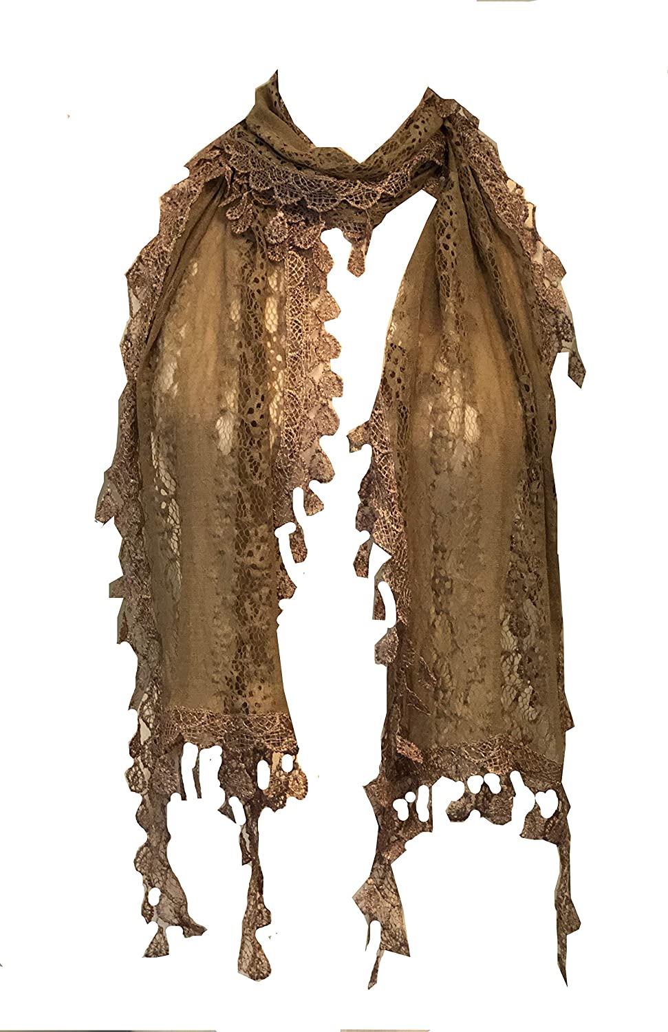 Beige leaf lace scarf