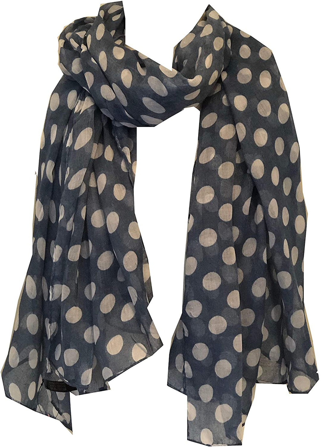 Pamper Yourself Now Blue with White Big spot Scarf/wrap