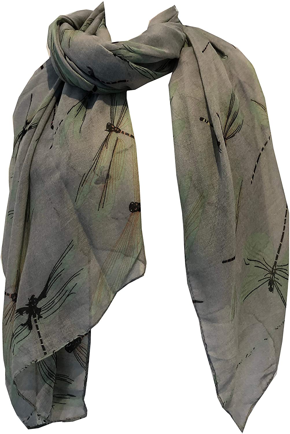 Pamper Yourself Now Grey with Coloured Big Dragonfly Design Scarf Lovely Soft Scarf Fantastic Gift