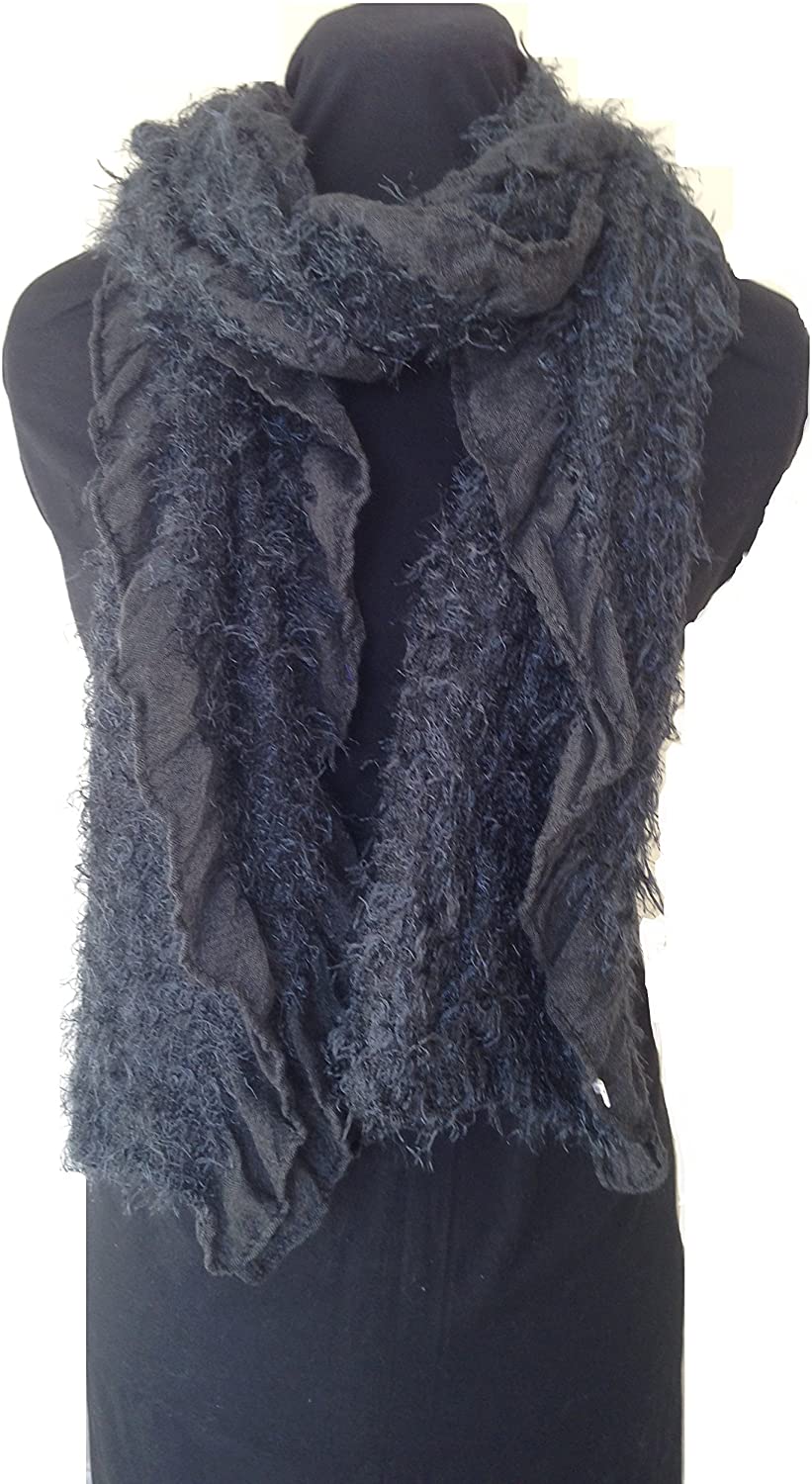 Pamper Yourself Now Grey Warm Fluffy Winter Ladies Scarf