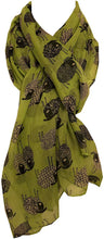 Load image into Gallery viewer, Pamper Yourself Now Light Green Sketched Sheep Design Long Scarf, Soft Ladies Fashion London
