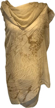 Load image into Gallery viewer, Beige with Brown Eagle and Skull Design Scarf/wrap.
