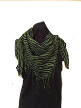 Load image into Gallery viewer, Pamper Yourself Now Green with Black Zebra Print Design Square Scarf
