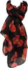 Load image into Gallery viewer, Black poppy Lady Soft Long Shawl/scarf
