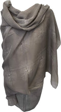 Load image into Gallery viewer, Pamper Yourself Now Grey with White Sun Rays Scarf/wrap
