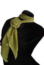 Load image into Gallery viewer, Pamper Yourself Now Plain Green Small Scarf with Clip
